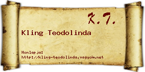Kling Teodolinda névjegykártya